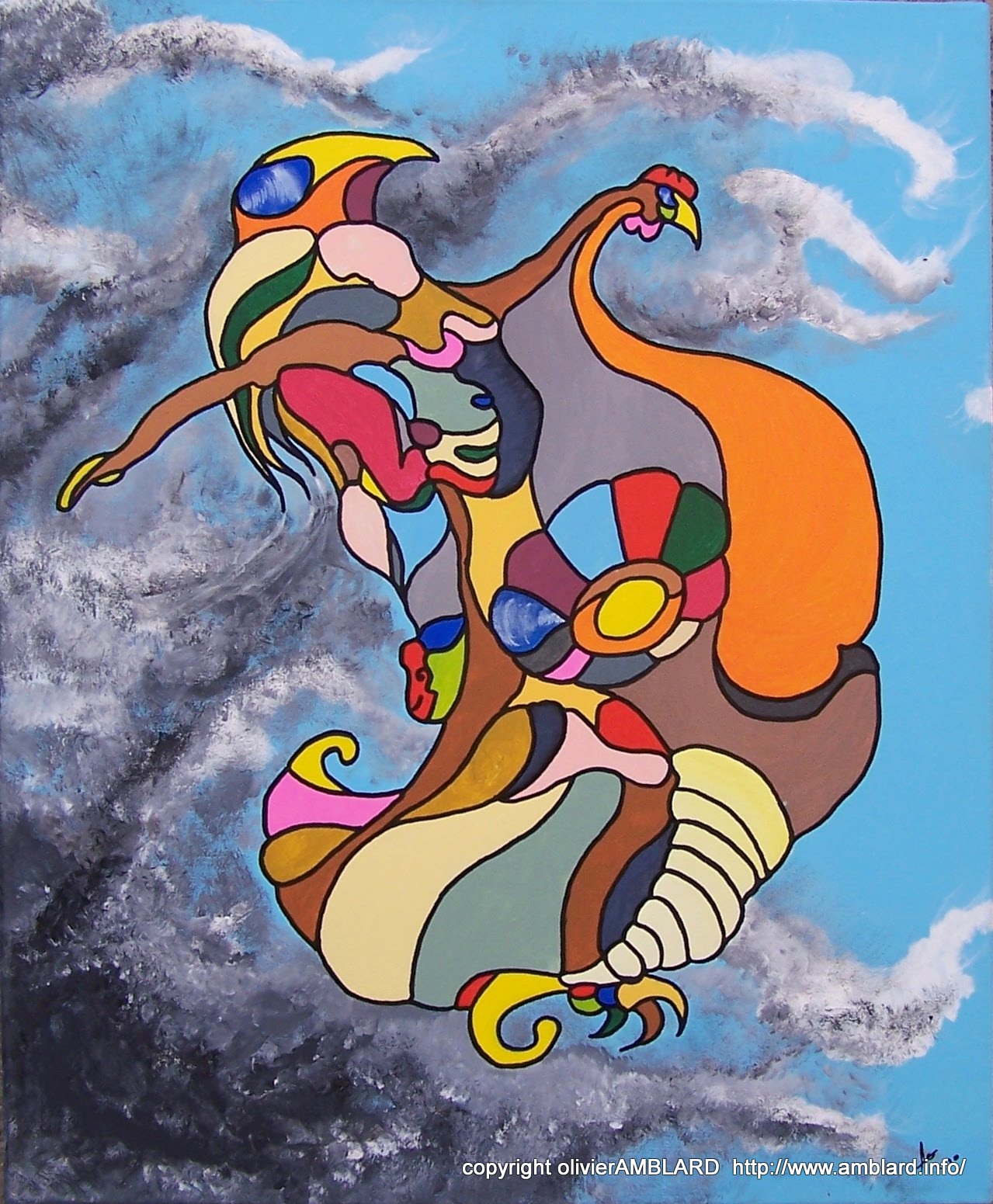 L'envol De La Femme Oiseau 60x73